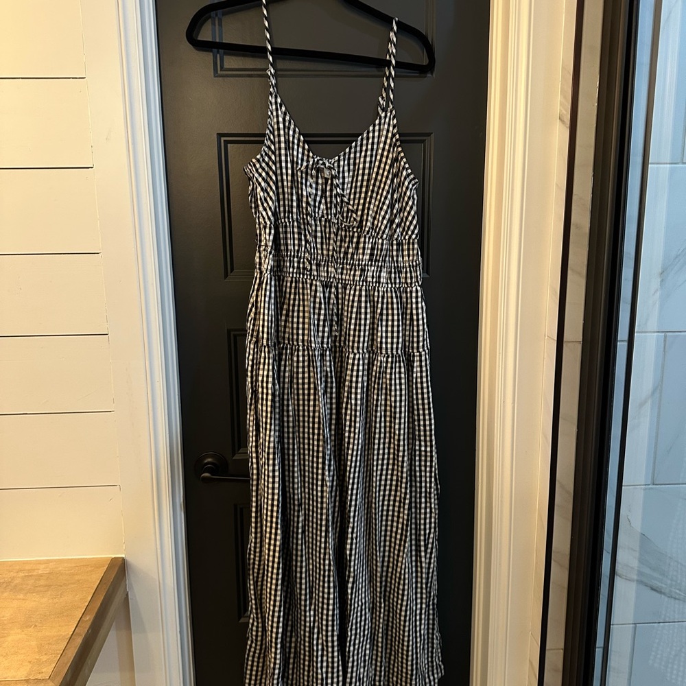 Black and White Gingham Maxi Dress
